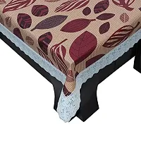 Dasvilla PVC Center Table Cover (40X60 inches,Multi Color) Rectangular Center Table Cover (Brown Leaf)-thumb2