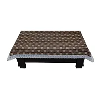 Dasvilla PVC Center Table Cover (40X60 inches,Brown) Rectangular Center Table Cover (Brown Checkered)-thumb2