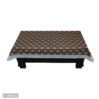 Dasvilla PVC Center Table Cover (40X60 inches,Brown) Rectangular Center Table Cover (Brown Checkered)-thumb3