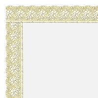 Dasvilla PVC Square Center Table Cover Size- 48x48 inches Transparent Cover for Square Center Table (Transparent Golden Border)-thumb2