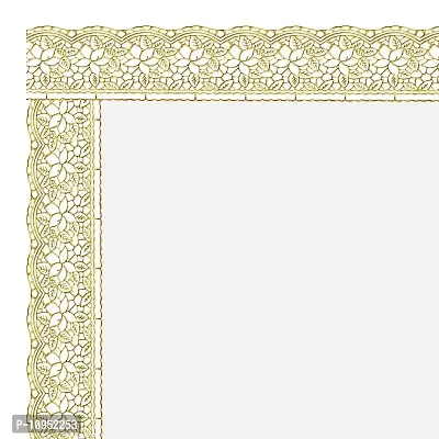 Dasvilla Transparent 4 Seater Rectangle Dining Table Cover with Golden Lace (45x70 inches,Rectangular,Polyvinyl Chloride, Pack of 1)-thumb2