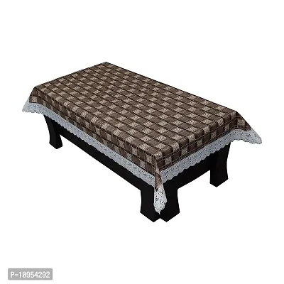 Dasvilla PVC Center Table Cover (40X60 inches,Brown) Rectangular Center Table Cover (Brown Checkered)