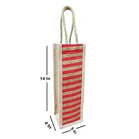 Dasvilla Bags Jute Eco - Friendly Water Bottle Wine Bottle Carry Bag (1.5 L Capacity) (Design 2)-thumb1