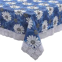 Dasvilla PVC Center Table Cover (40X60 inches,Blue) Rectangular Center Table Cover (Blue Floral)-thumb2