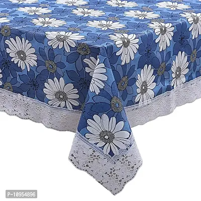 Dasvilla PVC Center Table Cover (40X60 inches,Blue) Rectangular Center Table Cover (Blue Floral)-thumb3