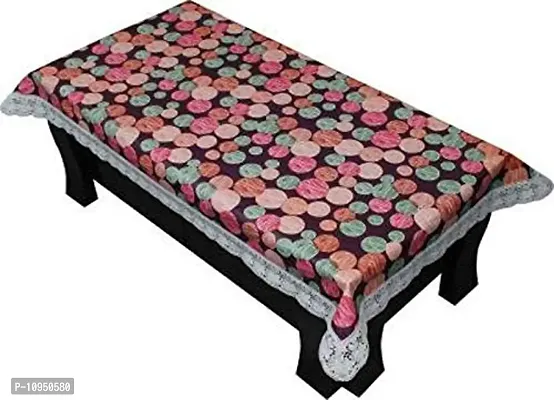 Dasvilla Polka Dots Design PVC 4 Seater Center Table Cover, 40x60 inch Multi Color, Cover for Rectangular Table-thumb0