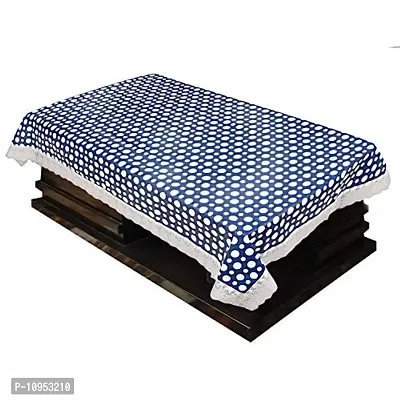 Dasvilla PVC Center Table Cover (40X60 inches,Blue) Rectangular Center Table Cover (Blue Polka)