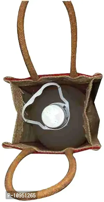 Dasvilla Bags Jute Eco - Friendly Water Bottle Wine Bottle Carry Bag (1.5 L Capacity) (Design 4)-thumb5