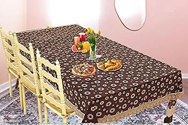 Dasvilla PVC 4 Seater Dining Table Cover Rectangle Dinning Table Cover (4 Seater ( 45 X 70 inches ), Brown Floral)