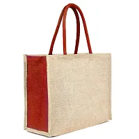 Dasvilla Jute Shopping Bag | Tote Bag | Carry Bag | Grocery Bag | Eco-Friendly Bag | Shoulder Bag | Handbag | Travel Bag | Reusable Bag - Tree (1 Shopping Bag - Red Beige )-thumb3