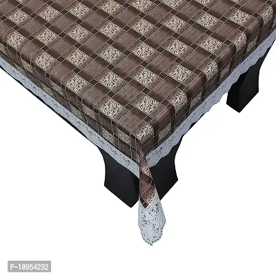 Dasvilla PVC Center Table Cover (40X60 inches,Brown) Rectangular Center Table Cover (Brown Checkered)-thumb2