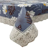 Dasvilla PVC Center Table Cover(40X60 inches) Rectangular Center Table Cover (Grey Floral)-thumb2