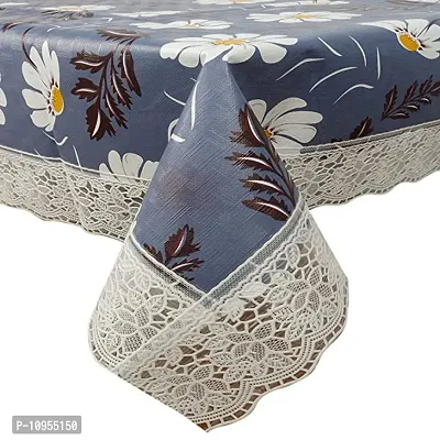 Dasvilla PVC Center Table Cover(40X60 inches) Rectangular Center Table Cover (Grey Floral)-thumb3