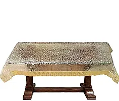 Dasvilla Transparent 3D PVC Center Table Cover, 40x60 inch(Golden .15MM), Cover for Rectangular Center Table-thumb1