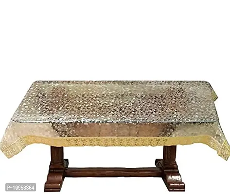 Dasvilla Transparent 3D PVC Center Table Cover, 40x60 inch(Golden .15MM), Cover for Rectangular Center Table-thumb2