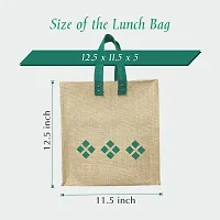 Dasvilla Bags 100% Biodegradable Stylist Jute Lunch and Water Bottle Bag Combo (Design 2)-thumb1