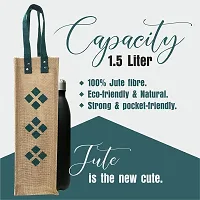 Dasvilla Bags 100% Biodegradable Stylist Jute Lunch and Water Bottle Bag Combo (Design 2)-thumb2