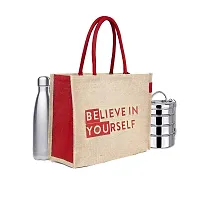 Dasvilla Jute Shopping Bag | Tote Bag | Carry Bag | Grocery Bag | Eco-Friendly Bag | Shoulder Bag | Handbag | Travel Bag | Reusable Bag - Tree (1 Shopping Bag - Red Beige )-thumb2