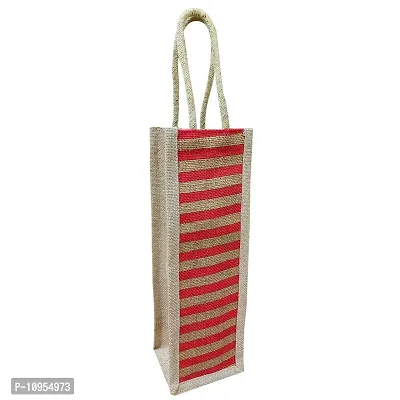 Dasvilla Bags Jute Eco - Friendly Water Bottle Wine Bottle Carry Bag (1.5 L Capacity) (Design 2)