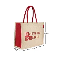 Dasvilla Jute Shopping Bag | Tote Bag | Carry Bag | Grocery Bag | Eco-Friendly Bag | Shoulder Bag | Handbag | Travel Bag | Reusable Bag - Tree (1 Shopping Bag - Red Beige )-thumb1