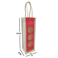 Dasvilla Bags Jute Eco - Friendly Water Bottle Wine Bottle Carry Bag (1.5 L Capacity) (Design 3)-thumb1