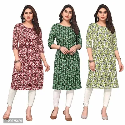 Stylist Crepe Kurtas For Women Pack Of 3-thumb0