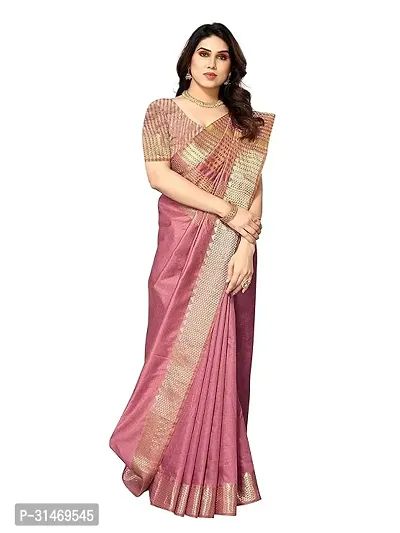 Beautiful Chanderi Silk Saree Without Blouse For Women-thumb0