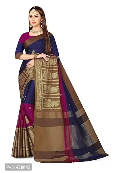 Beautiful Chanderi Silk Saree Without Blouse For Women