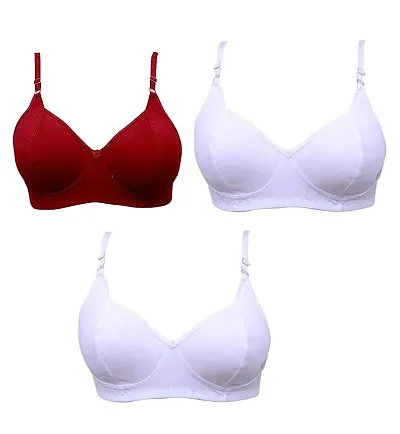 Fancy Blend Solid Non Padded Bras for Women- Pack Of 3