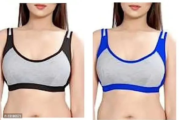 Fancy Cotton Blend Solid Non Padded Bras for Women- Pack Of 2-thumb0