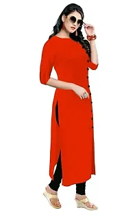 Aziz Textile Pure Cotton 3/4 Sleeve Trending Straight Kurtis Design for Women(at_Red_XL)-thumb2