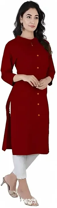 Aziz Textile Women's Rayon Kurti for Women Knee Length, Traditional Festive  Casual Kurta for Women(AT14-MAROON-S) Black-thumb2