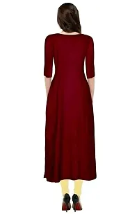 Aziz Textile Pure Cotton 3/4 Sleeve Trending Straight Kurtis Design for Women(at_Maroon_XS)-thumb3