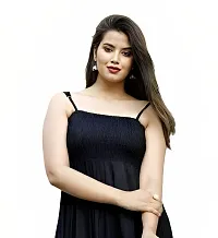 Aziz Textile Women's Sleeveless Fully Stitched Plain and Solid Gown Dress with Ankle Length and Square Neck Stylish-thumb1