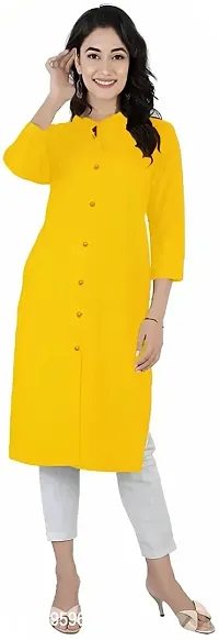 Aziz Textile Women's Rayon Kurti for Women Knee Length, Traditional Festive  Casual Kurta for Women(AT14-YELLOW-S) Black