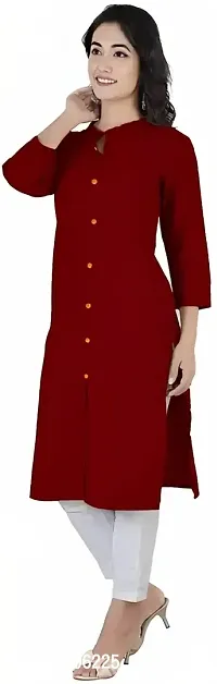 Aziz Textile Women's Rayon Kurti for Women Knee Length, Traditional Festive  Casual Kurta for Women(AT14-MAROON-S) Black-thumb3