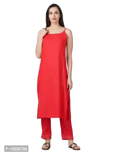 Aziz Textiles Women's Rayon Sleeveless Straight Kurti for Women  Girls