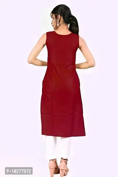 Beautiful Rayon Stitched Sleeveless Kurta for Women-thumb3