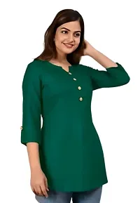 Trendy Rayon Notch Neck Short Kurti-thumb2