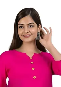 Trendy Rayon Notch Neck Short Kurti-thumb1