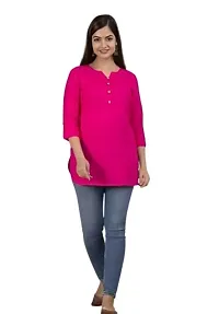 Trendy Rayon Notch Neck Short Kurti-thumb3