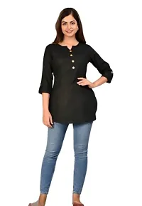 Trendy Rayon Notch Neck Short Kurti-thumb2