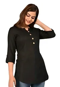 Trendy Rayon Notch Neck Short Kurti-thumb3