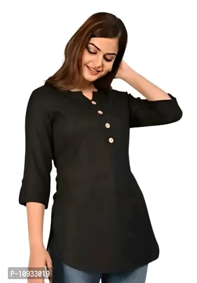 Trendy Rayon Notch Neck Short Kurti-thumb4