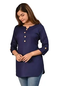 Trendy Rayon Notch Neck Short Kurti-thumb2