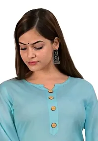 Trendy Rayon Notch Neck Short Kurti-thumb1