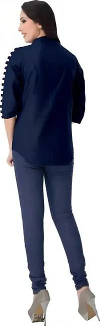 MagicBird Trendy Strip Sleeve Shirt (N.BLUE)-thumb1