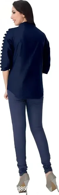 MagicBird Trendy Strip Sleeve Shirt (N.BLUE)-thumb2