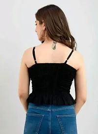 MagicBird Latest spaghetti strap crop top(BLACK)-thumb2