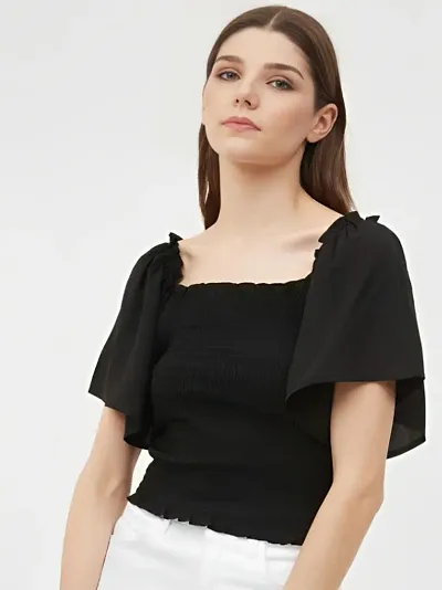 MAGIC BIRD NEW TRENDY BELL SLEEVE CROP TOP